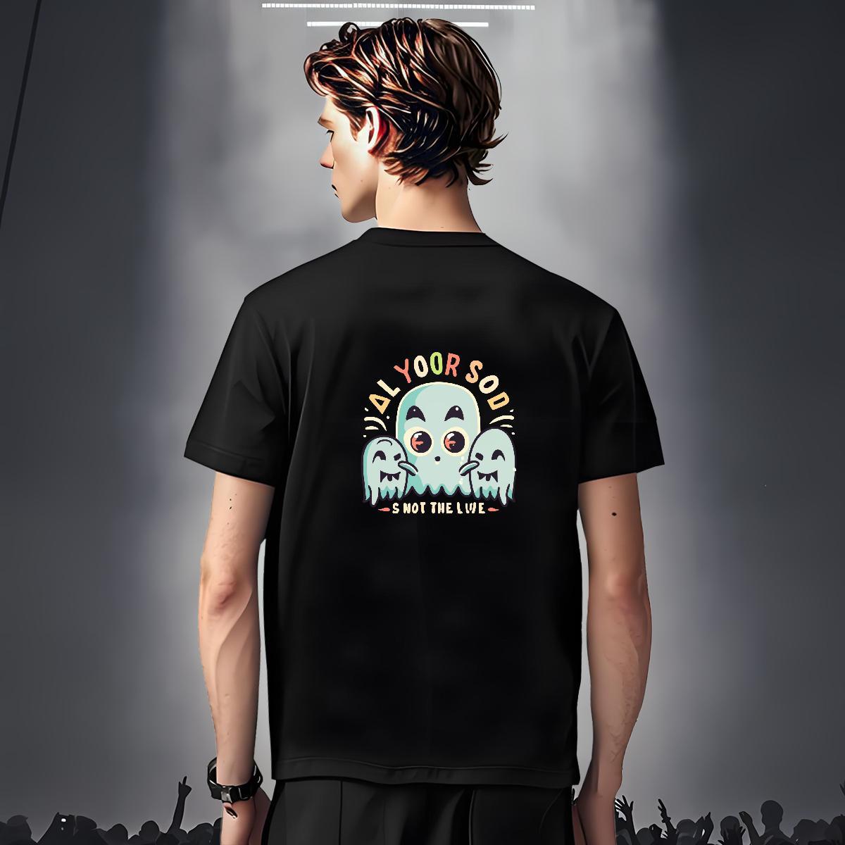 Loose Mens T Shirts 230g Cotton skull Anime Printing Street Plus Size Custom Round Neck Short Sleeve Men Tees Designer Tees Shirts
