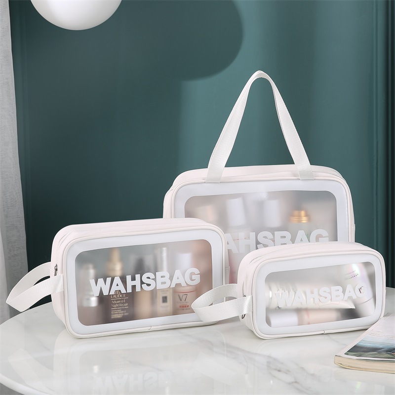 Women Transparent Cosmetic Bag Toiletry Bag Matte Bath Storage Bag Large Capacity Free shipping