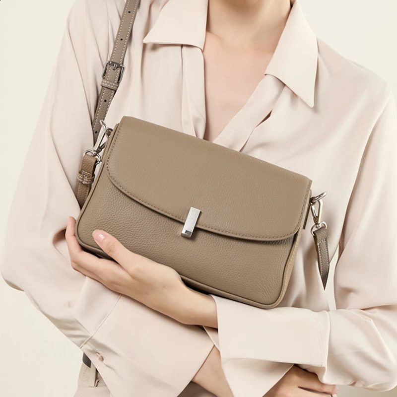 Burminsa Cowhide leather square small shoulder cross body bag for womens trend underwear handbag 240826