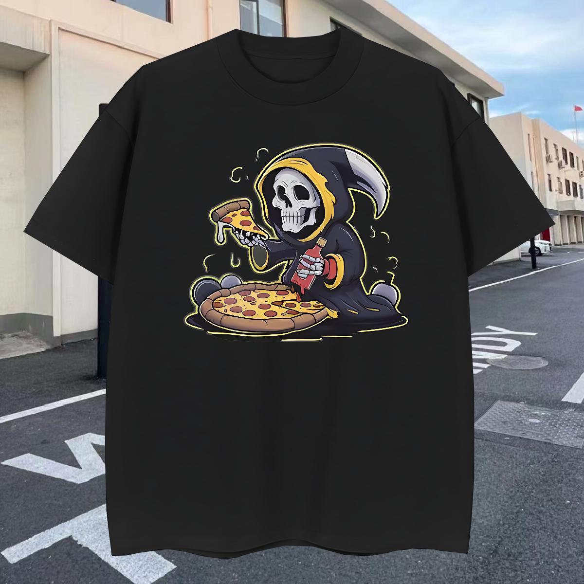 Loose Fit Man T Shirts 100% Cotton 230g skull Outdoor Skull Short Sleeve Soft Men Tees DIY Polos