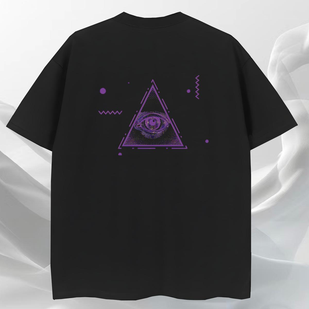 Loose T shirt 230g Cotton eye of the devil High Street Hip Hop Custom Cartoon Breathable Crew Neck Men Tops Tees DIY Customized Top Tees