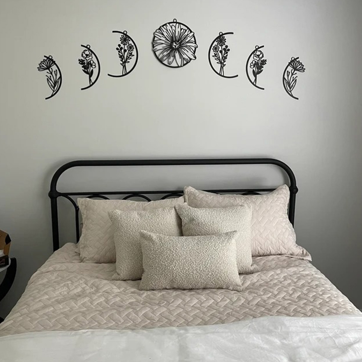 Bohemian Decor Moon Flower Metal Wall Decor Living Room Decor Kitchen Decor Bed Decor