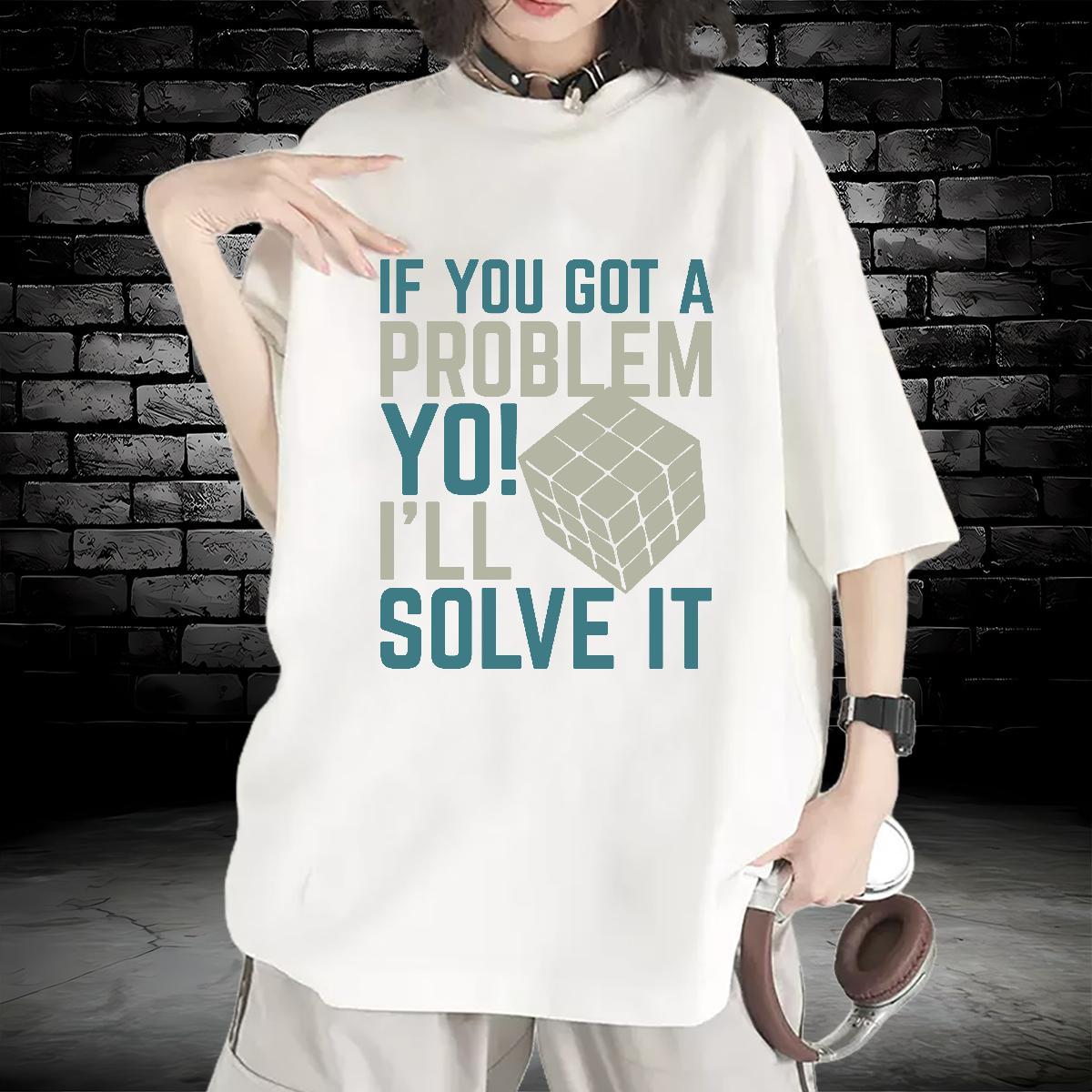 5A Womens Tshirts 230g 100% Cotton cube Hip Hop Street Woman T Shirts O Neck Short Sleeves Anime Print Tops Shirt