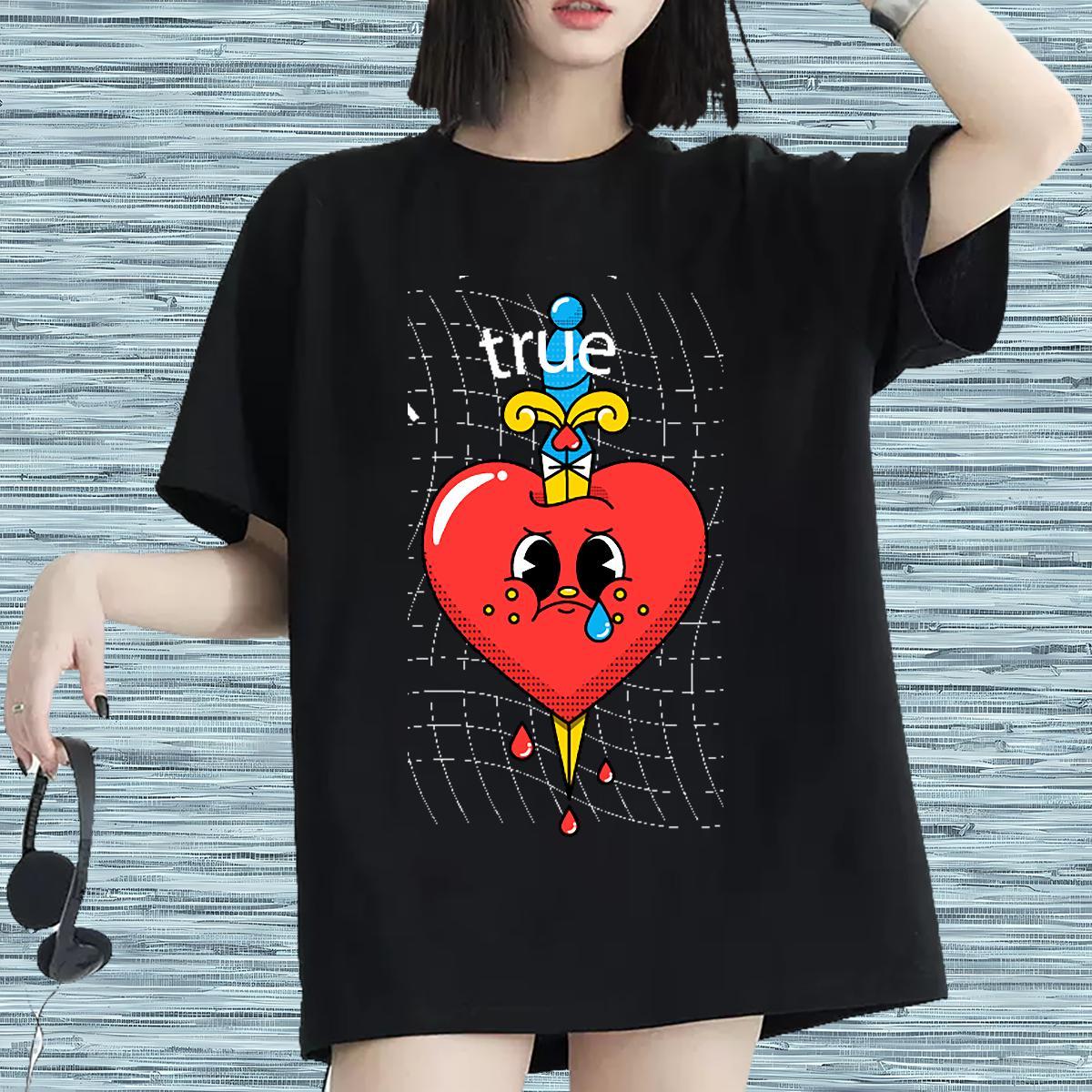 5A Lady T shirt 230g Pure Cotton icon Hip Hop Street Women T Shirts Short Sleeve O-Neck DIY Logo Polos