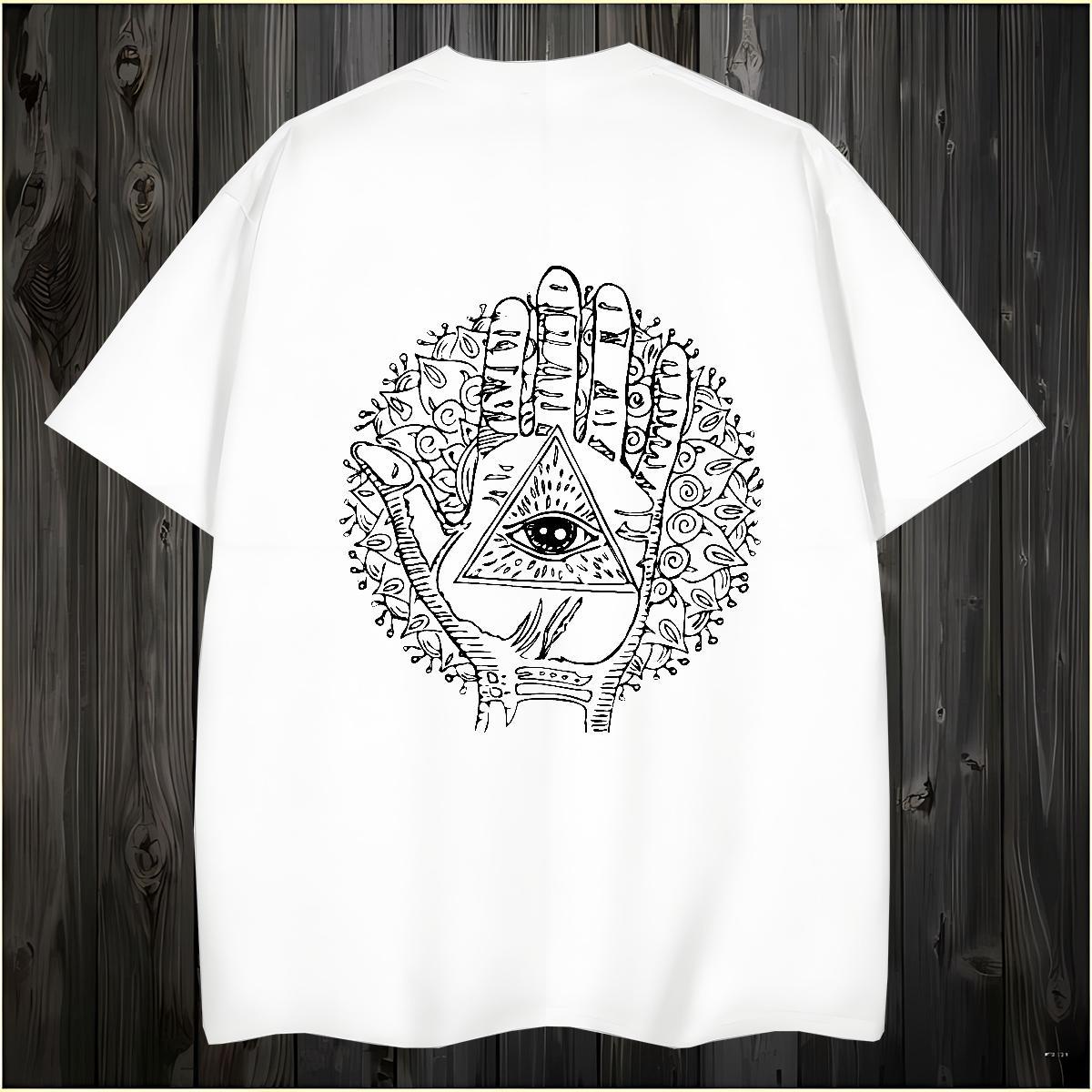 Designer T shirt 100% Cotton 230g eye of the devil Hip Hop Plus Size Cartoon Short Sleeve O-Neck Mens Tshirts Fashion Casual Tees Shirts