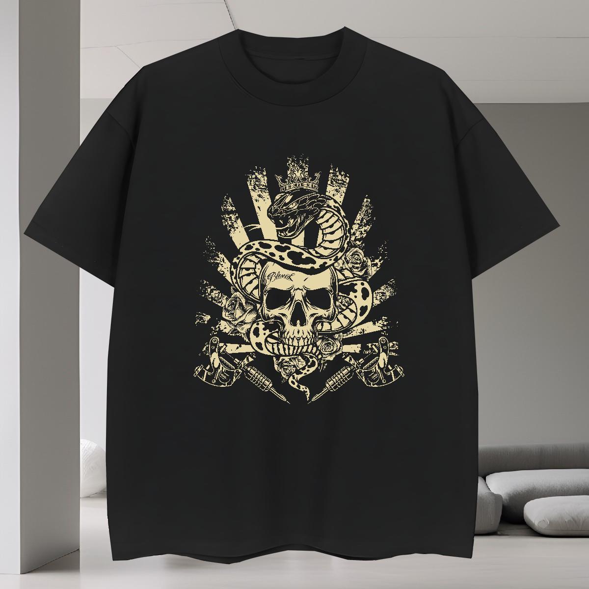 Designer T-Shirts for Men 100% Cotton 230g skull Spring Summer DIY Anime Breathable Soft Mens Tshirts Free Shipping Top Tees