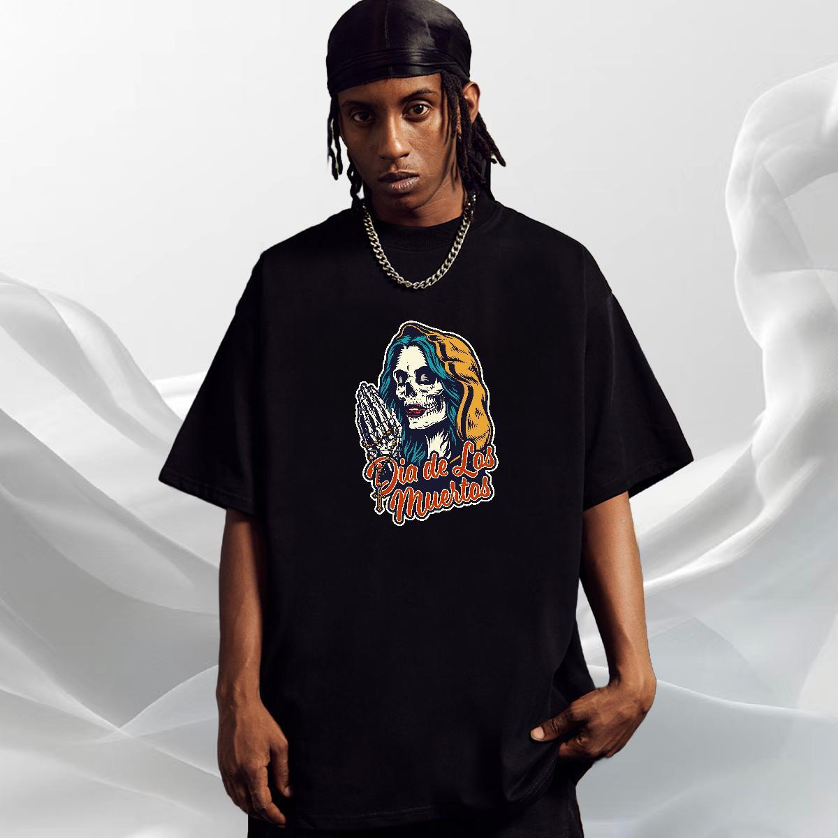 Popular T shirt 230g Pure Cotton skull Daily Outfit Custom Printed O Neck Short Sleeves Couples T Shirts Factory Direct Tops Tees