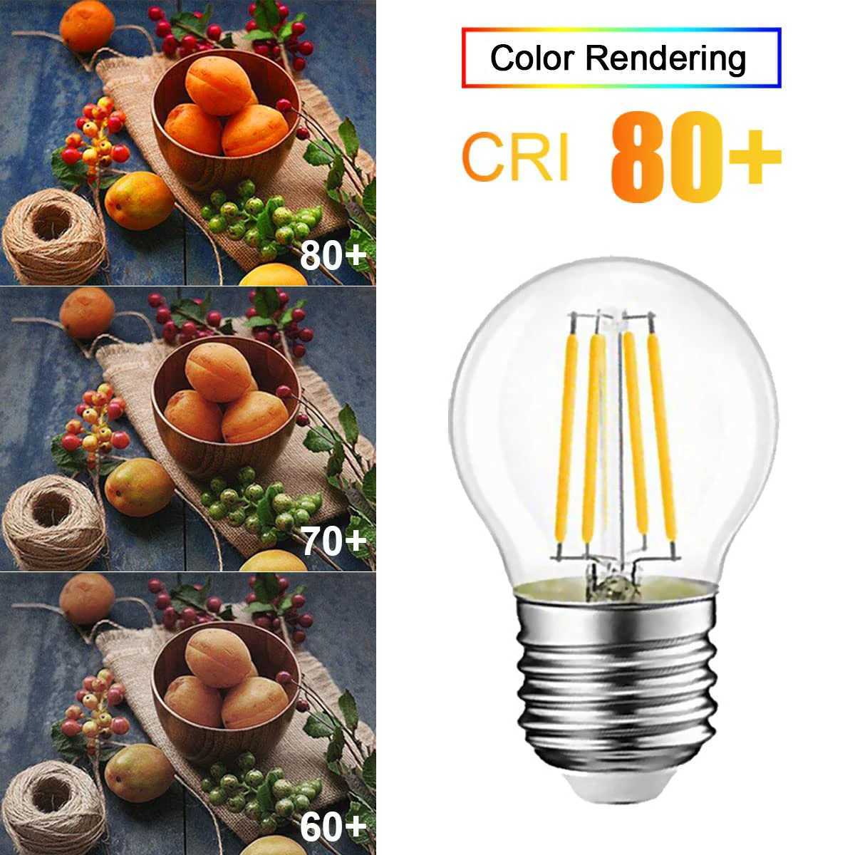 Retro Edison LED bulb G45 2W 4W 6W E27 2700K 6000K LED filament bulb 110V for garden chandelier decoration CL240826