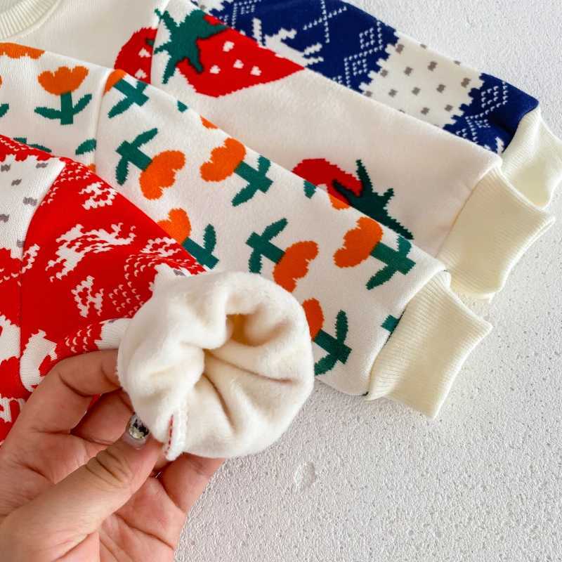 New Childrens Baby Girl Boy Cute Clothes for Winter 2023- Knitted Flowers Thick Warm Sweater for Preschool Children Drawer Top 1-7YW240824
