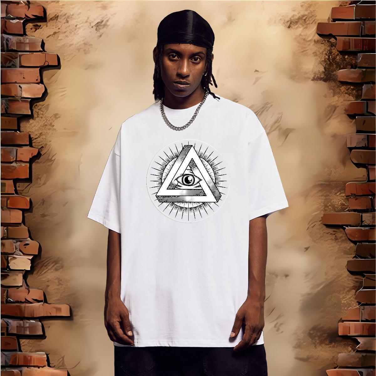 Comfortable T shirt 230g 100% Cotton eye of the devil Sports Casual Oversized 3XL 4XL Breathable Short Sleeve Men Tops Tees Fashion Design Tees Shirts
