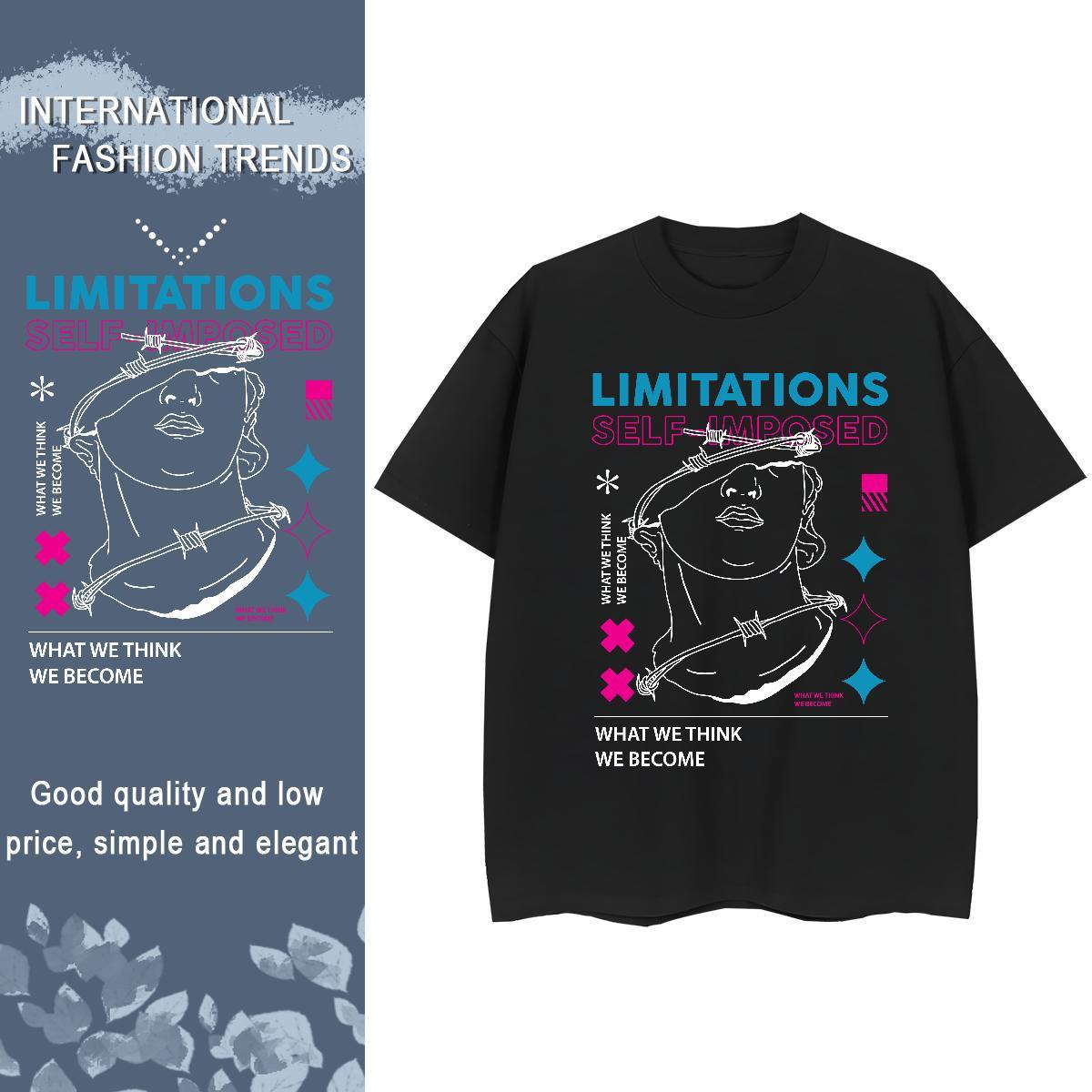 Comfortable Couples T Shirts 230g 100% Cotton limitation Sport Woman T Shirts Breathable Short Sleeve Black White Tops Tees