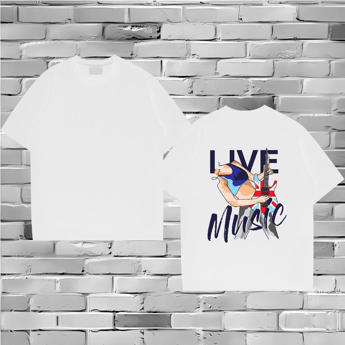 Classic Men T Shirts 230g Pure Cotton person Street Wear Cartoon Print Breathable Crew Neck Mens Tshirts 2024 Tops Tees