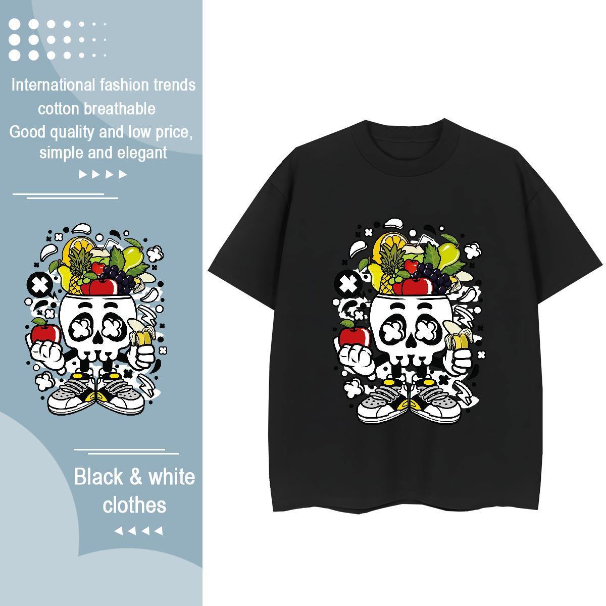 Cool T Shirts Men 100% Cotton 230g skull Daily Outfit Oversized 3XL 4XL Pure Cotton Mens Tshirts Brand Top Tees