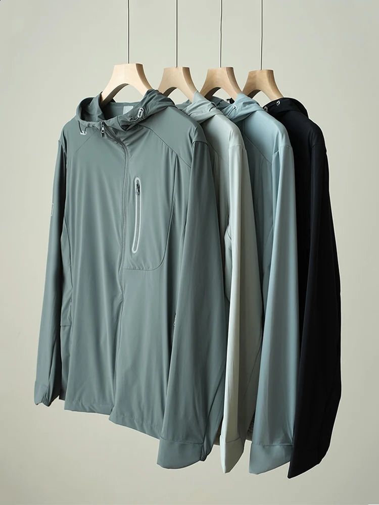 Men Summer Jacket UPF50 UV Blocking Skin Coats Nylon/Spandex Breathable Quick Dry Light Thin Sun Protection Hooded Windbreakers 240826