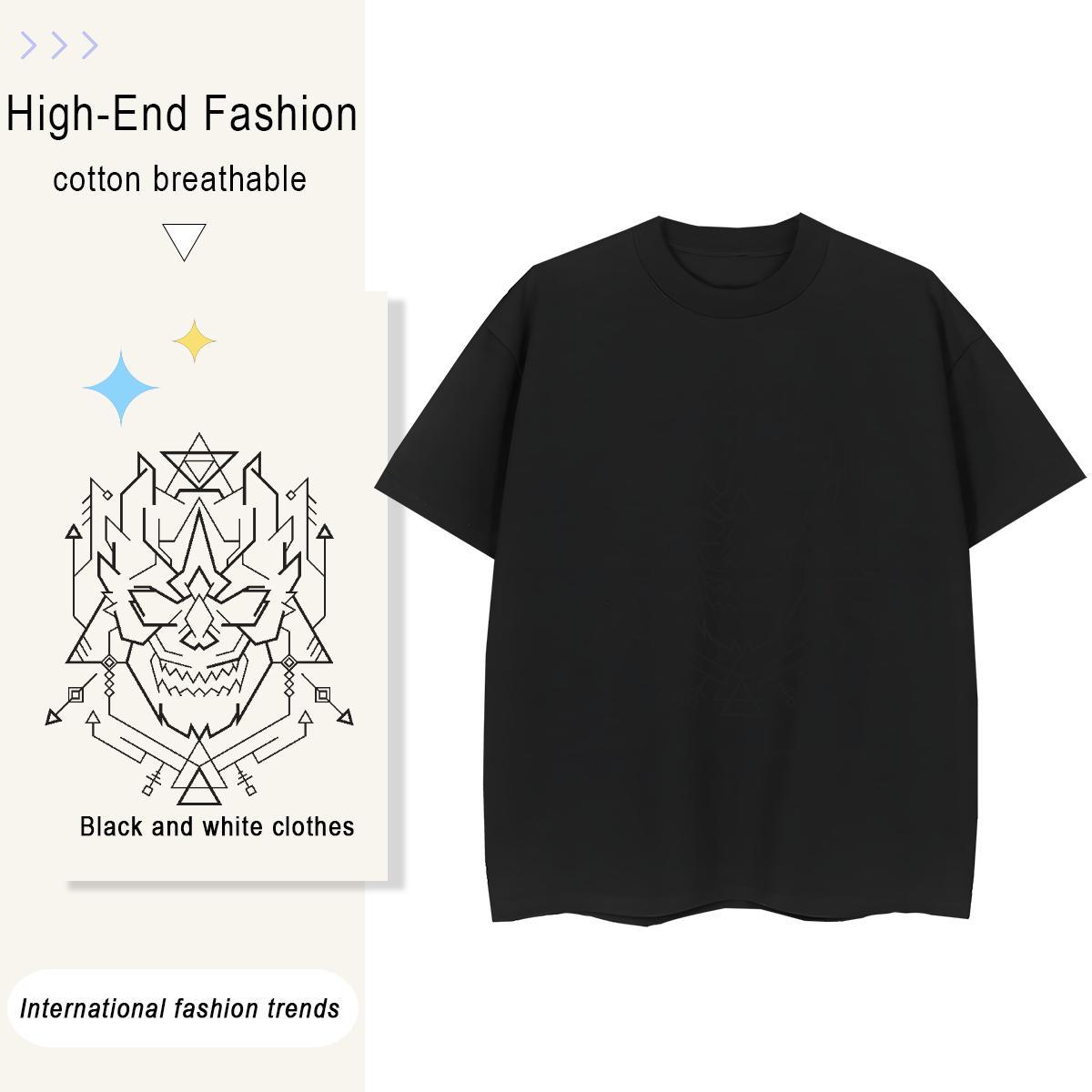 Nice Womens Tshirts 100% Cotton 230g handpainted Home Outdoor T-Shirts for Women O Neck Short Sleeves Anime Print Tees