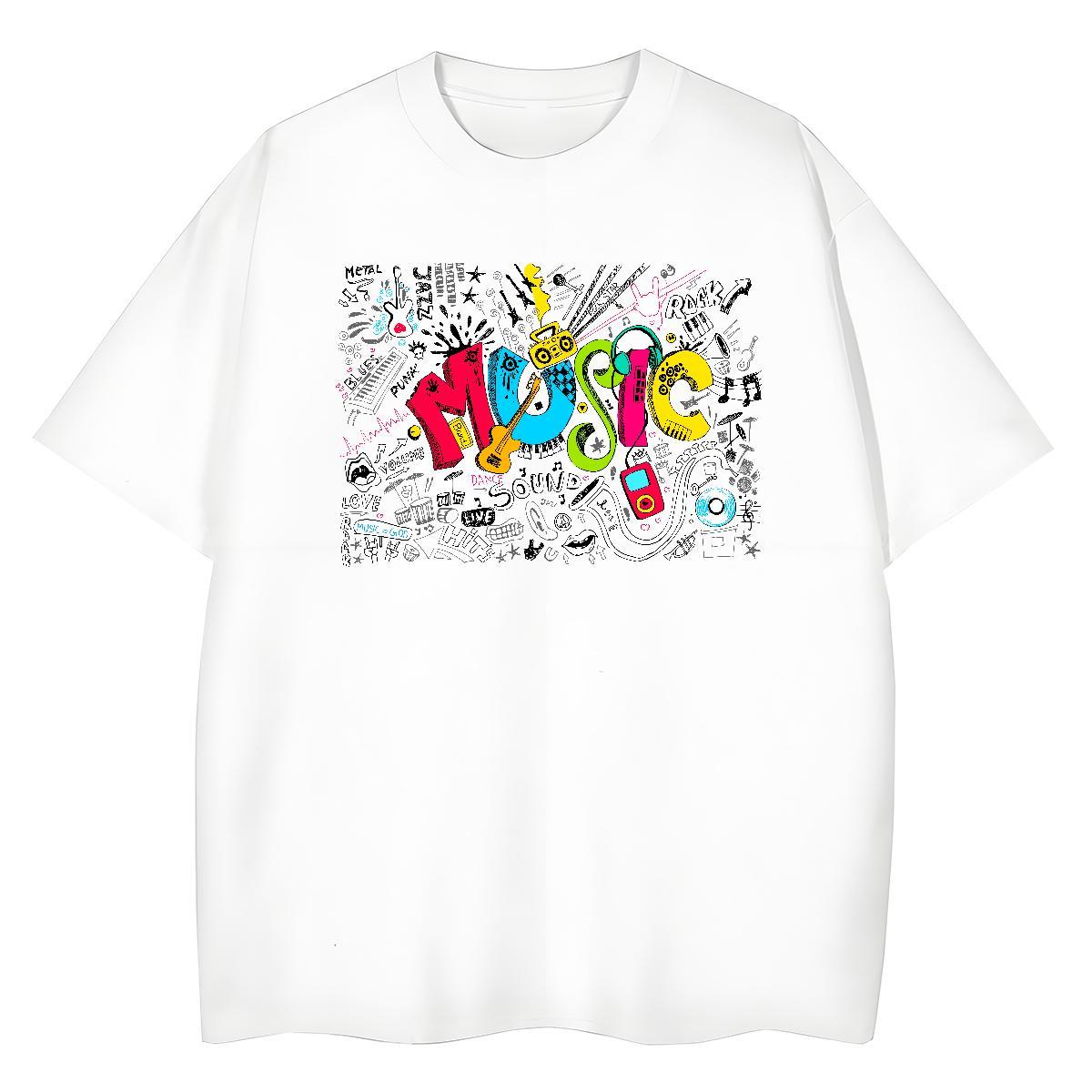 Soft Women Tshirts 230g Pure Cotton painting Casual T Shirts Women Short sleeve Soft Black Oversized Tops Shirt