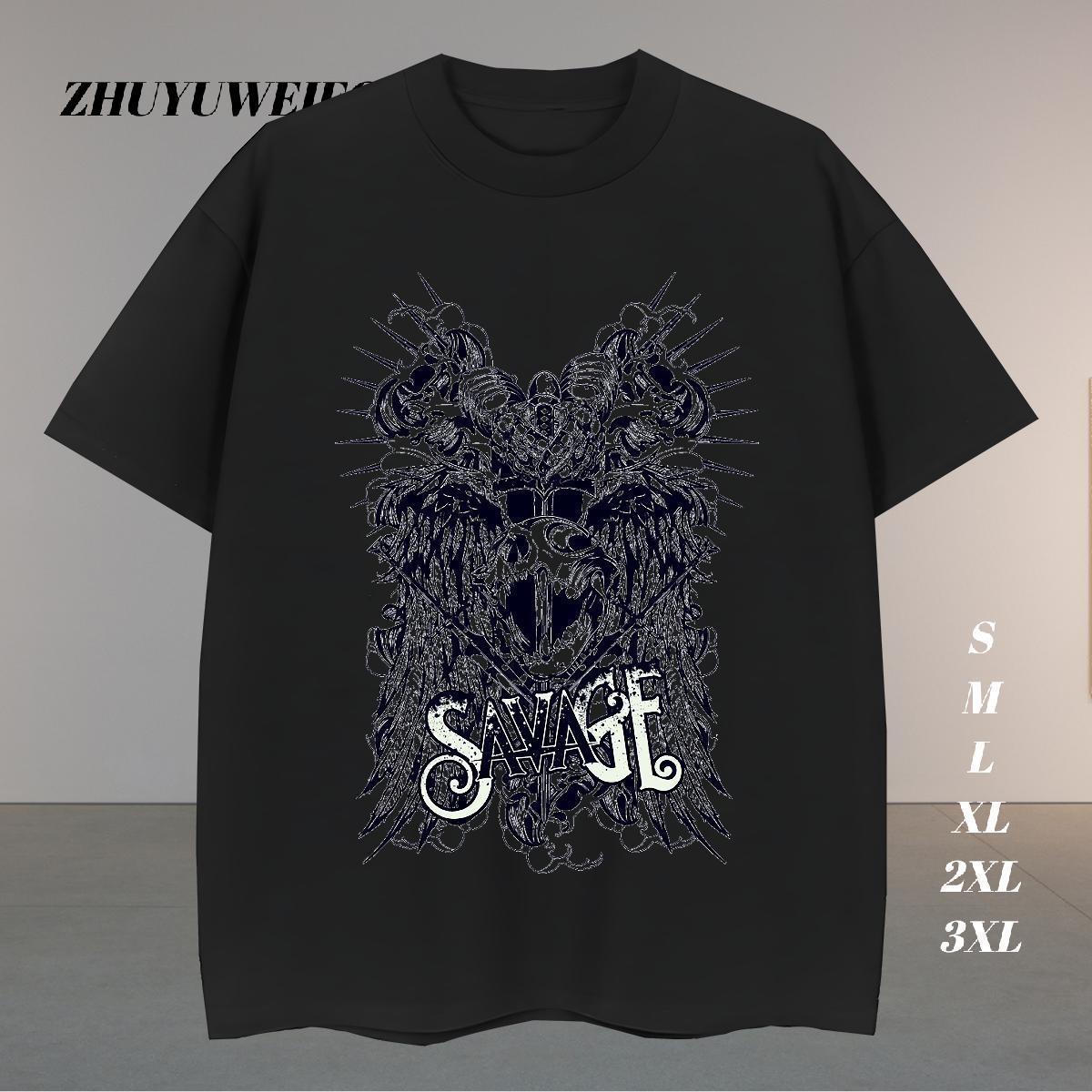Unisex Men T Shirts 230g Pure Cotton skull Hip Hop Street Custom Big Size Breathable Soft Men Tees New Clothes
