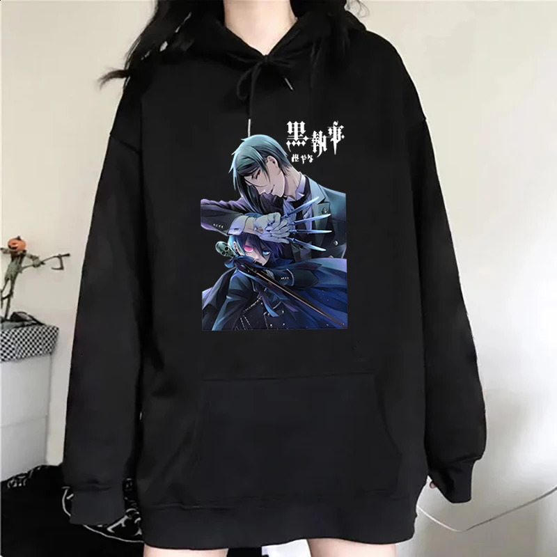 Funny Anime Black Butler Michaelis Ciel Phantomhive Print Hoodie Fashion Women Casual Pullover Hoodies 240824