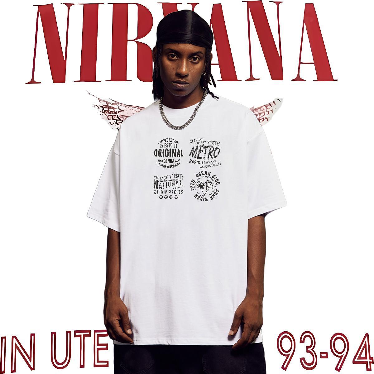 Wholesale T Shirts Men 230g Cotton letter Anime Printing Street Black White Crew Neck Breathable Men Tops Tees 2024 New Tshirts