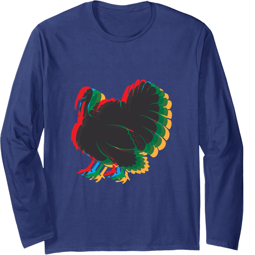 Long Sleeve Shirts for Men sweatshirt Multicolored Layers Turkey Funny Thanksgiving Long Sleeve Tee Streetwear Casual tops clothes