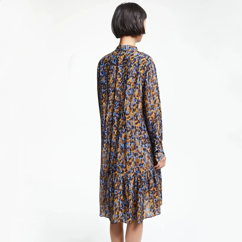 Womens Dress Classic Fashion Versatile Female Dress Advanced Elegant V-Neck Tie n Ladies Multi Color Dresses 240824
