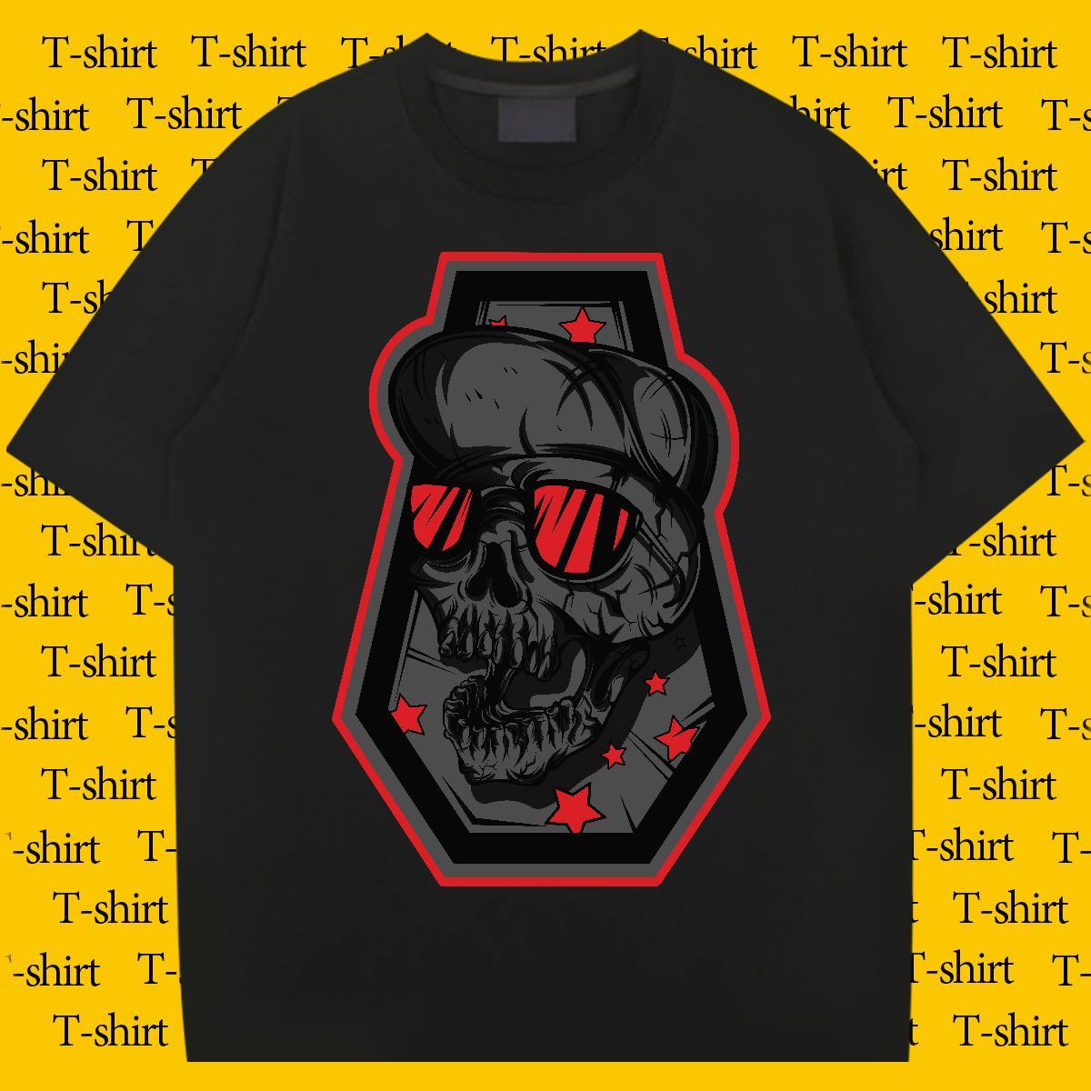 Designer T Shirt For Man 230g Cotton skull Sport Custom Big Size Breathable Short Sleeve Tshirts Stylist Clothings