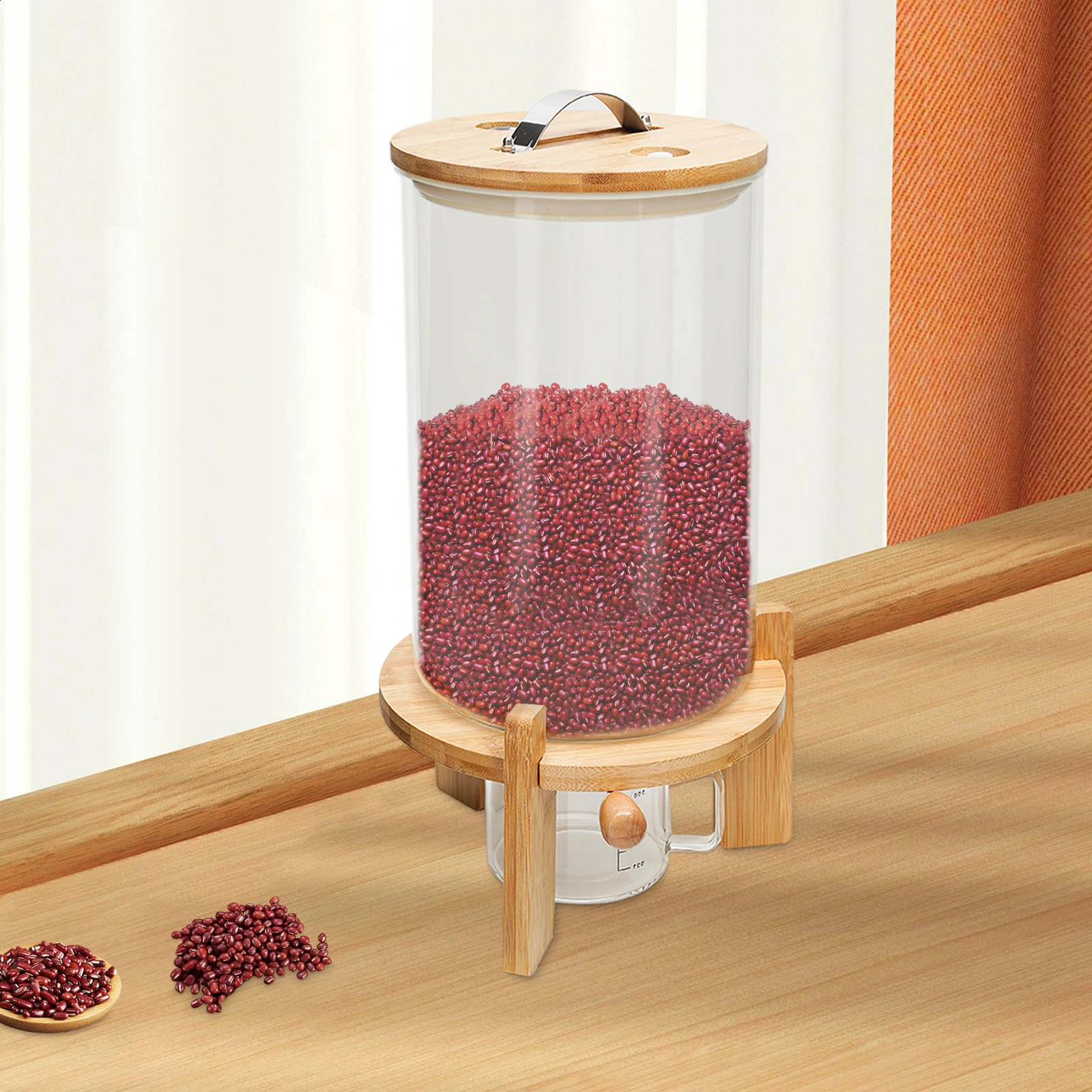 Flour and Grain Container 5L75L Rice Dispenser Creative Glass Food Storage Room for Kitchen Organization Airtightness 240826