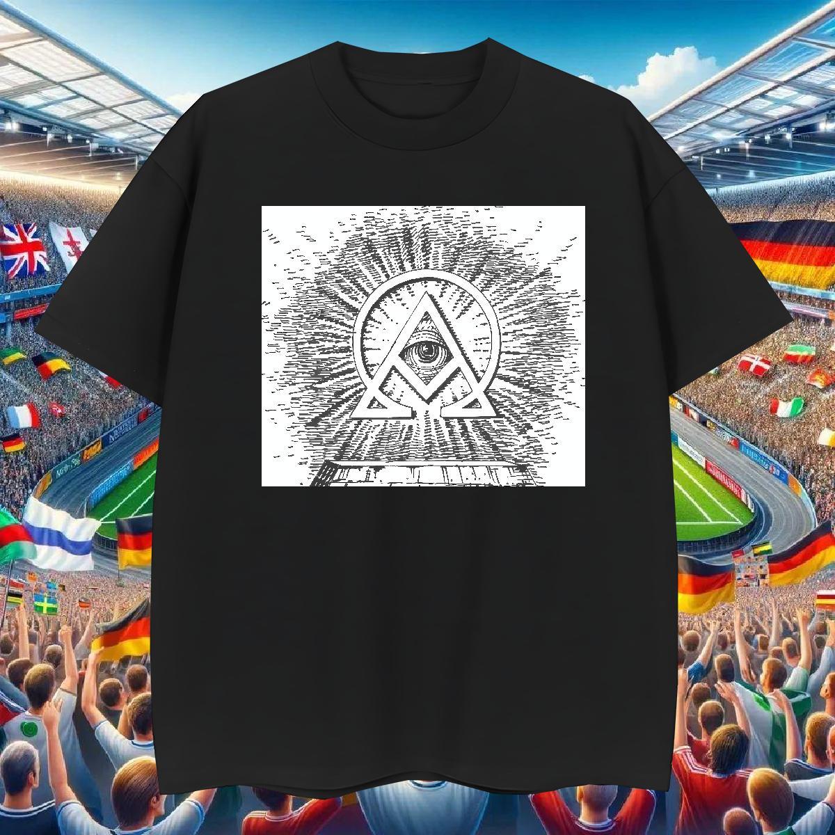 Soft Mens T Shirts 230g Pure Cotton eye of the devil Hip Hop Black White Round Neck Short Sleeve Men Tops Tees New Designer Tops Shirt