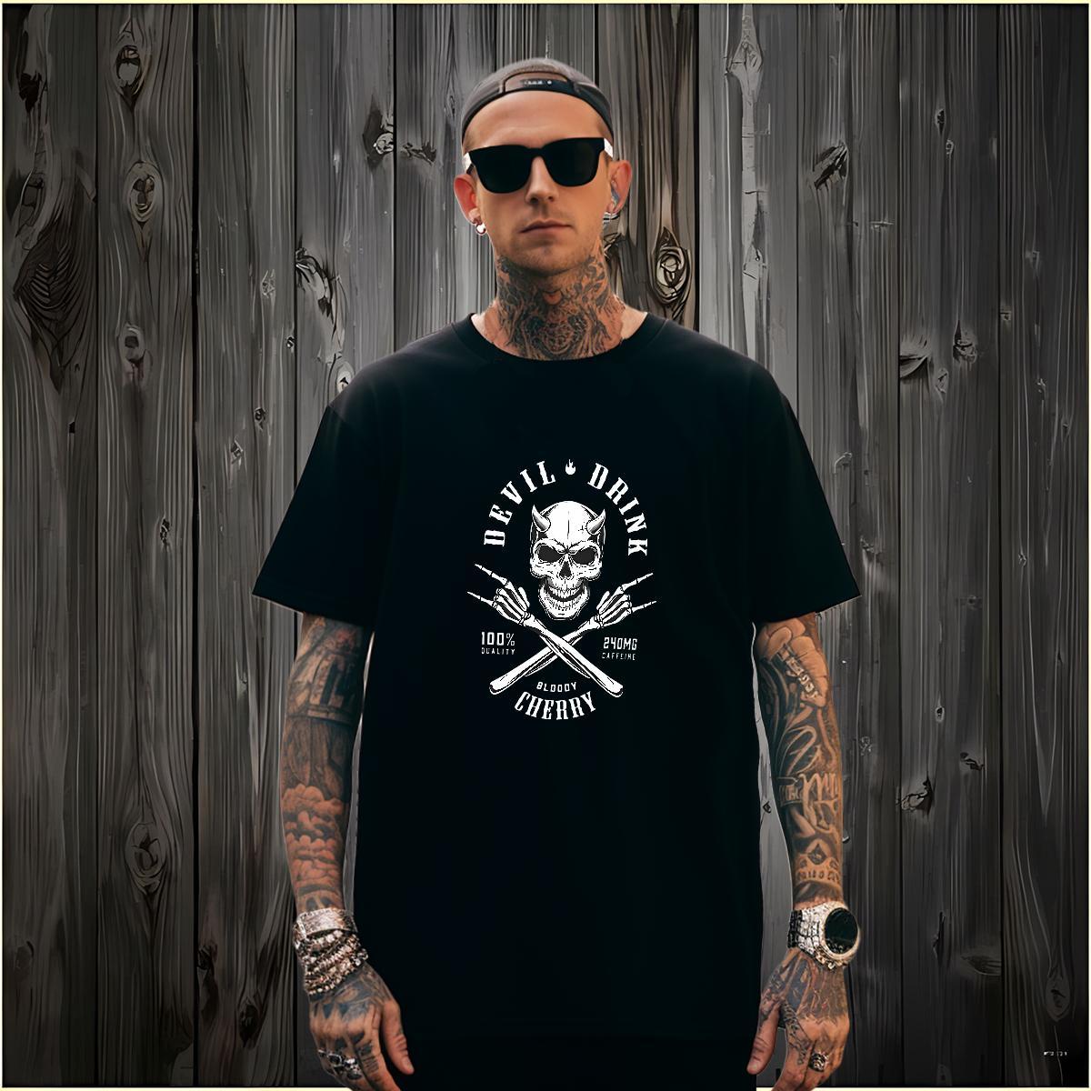 TOP Quality T-Shirts 230g Pure Cotton halloween Outdoor Plus Size Custom Crew Neck Breathable Men Tops Tees Fashion New Top Tees