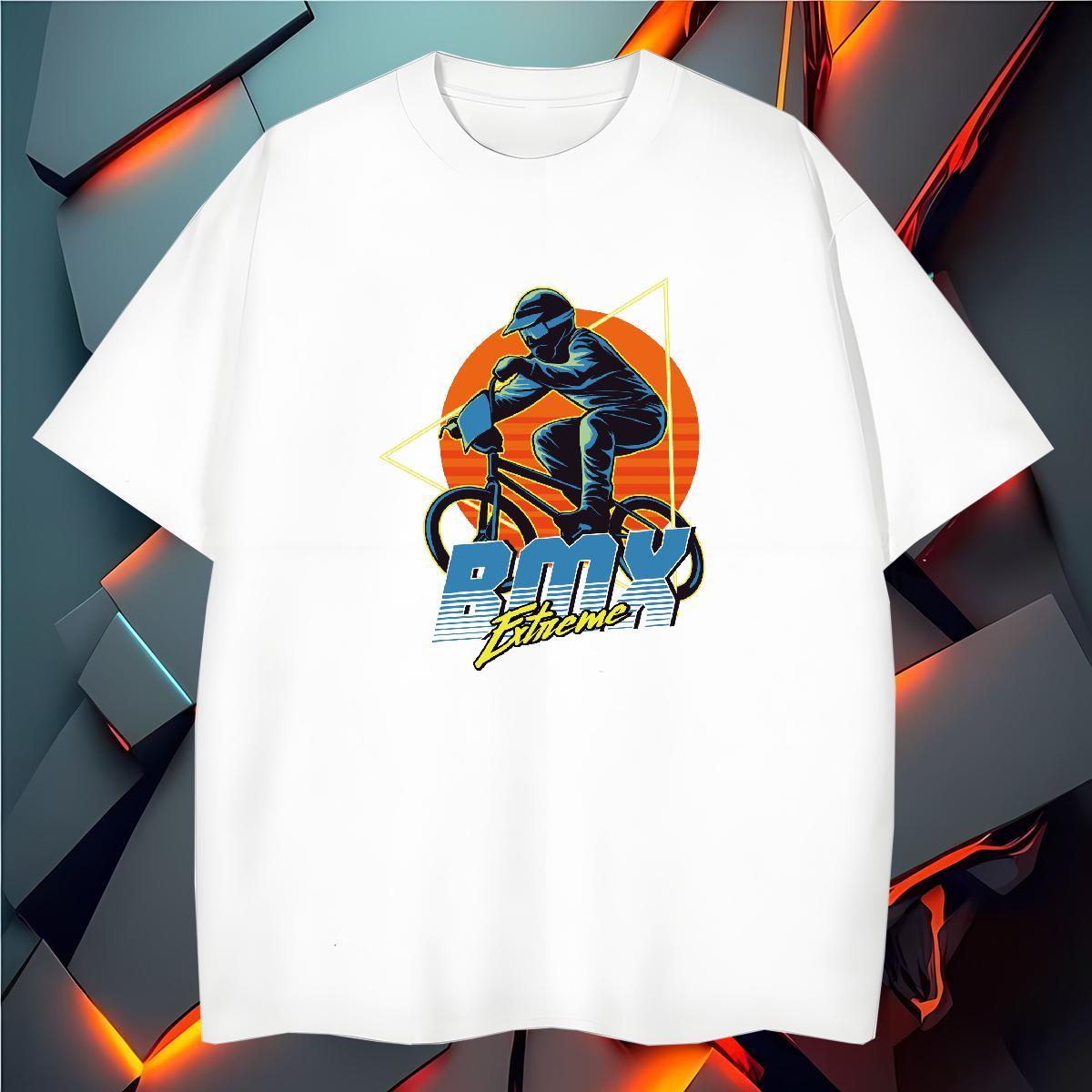Wholesale T-Shirts for Men 100% Cotton 230g Motorcycle Street Wear Floral Print Breathable Men Tees 2024 Designer Tees Shirts
