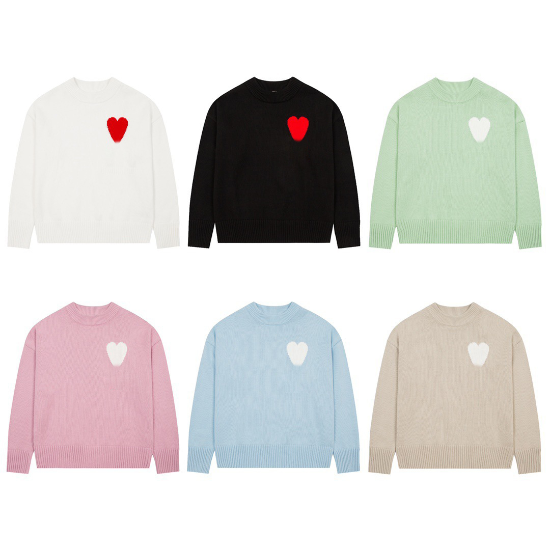 Men's Designer Sweater Simple Letter Heart Print Top Women's Outdoor Casual Round Warm Fashion Sweater