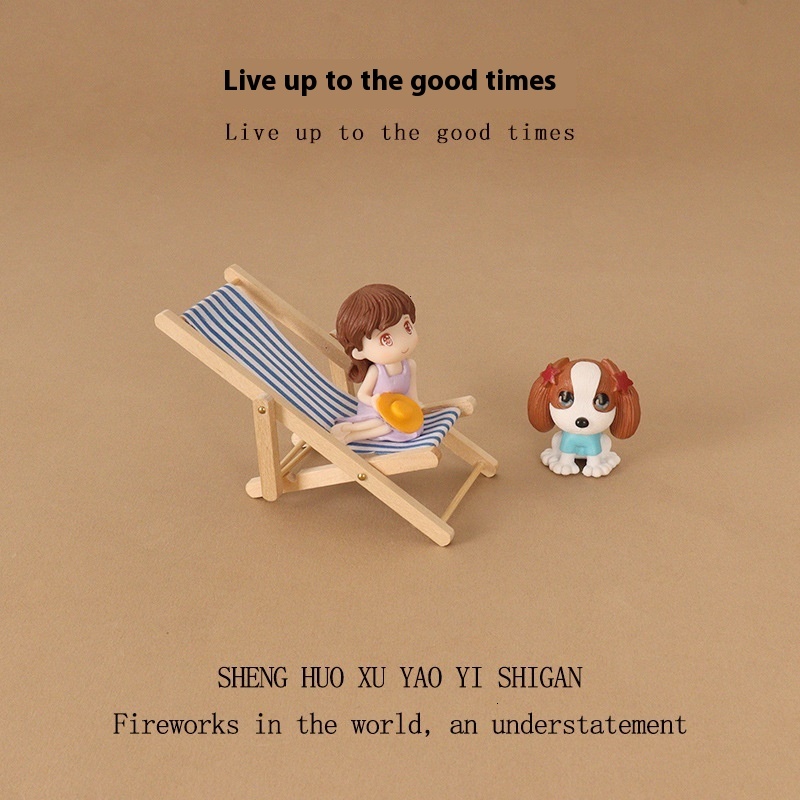 Adorable Little Canine Wooden Bench - Compact Interior Accent Piece for Workstations and Shelves (OB11 Design)