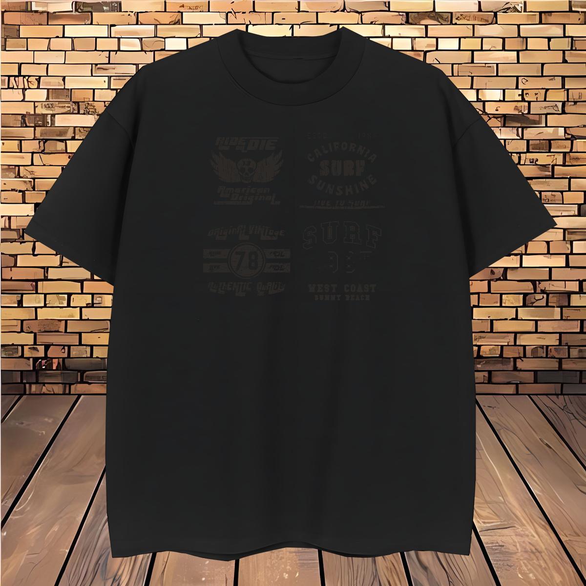 Cool Design T-Shirts for Men 230g Cotton letter Street Casual Customized Print Crew Neck Breathable Men Clothes T-Shirt Fashion Polos