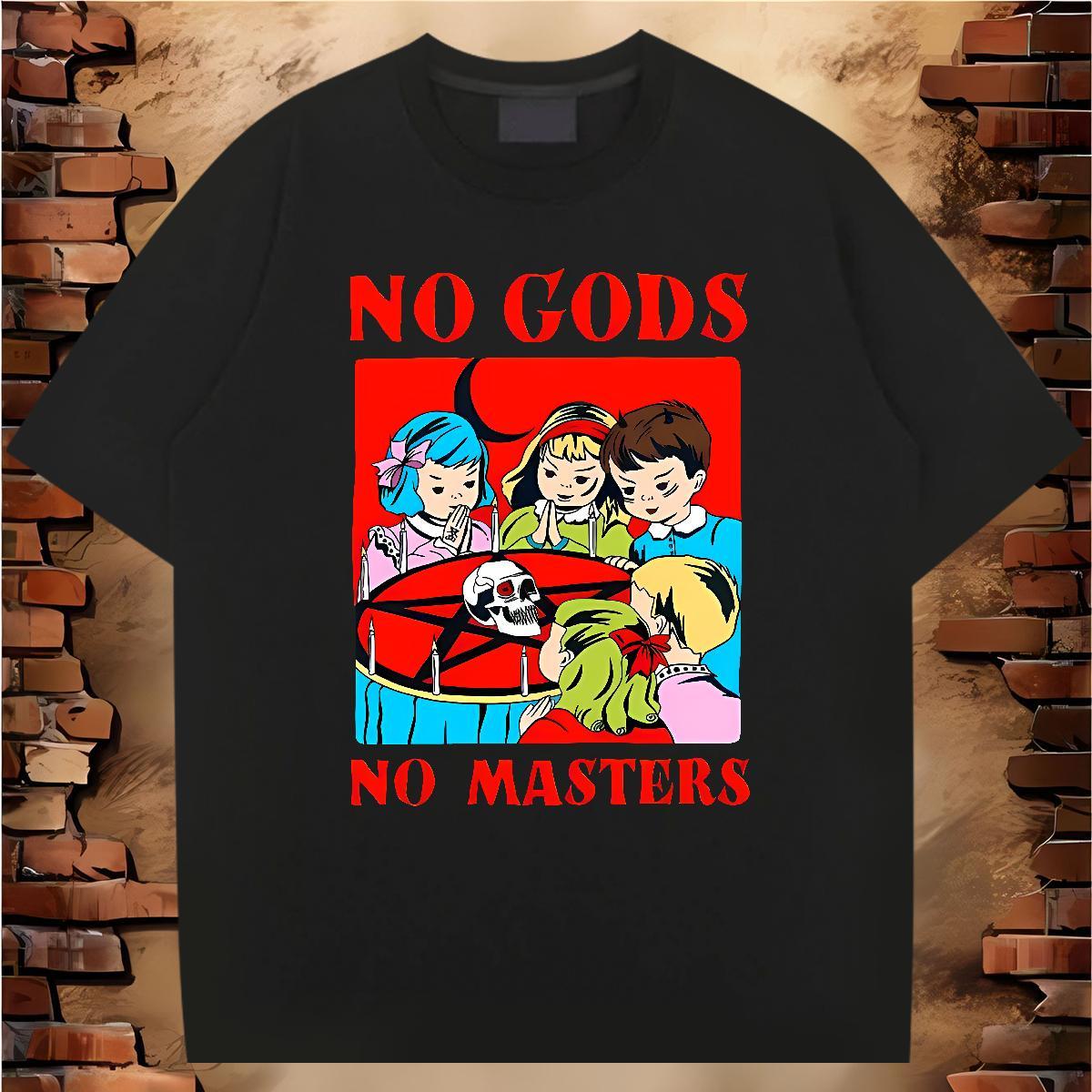 Comfortable T Shirt For Man 100% Cotton 230g skull Anime Printing Street Black Oversized Crew Neck Breathable Tshirts Designer Polos