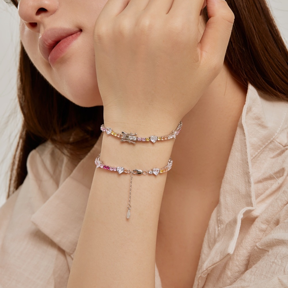 Japanese and Korean New S Pure Sier Bracelet High grade Love Diamond Zircon Inlaid Fashion Versatile Women's Handicraft