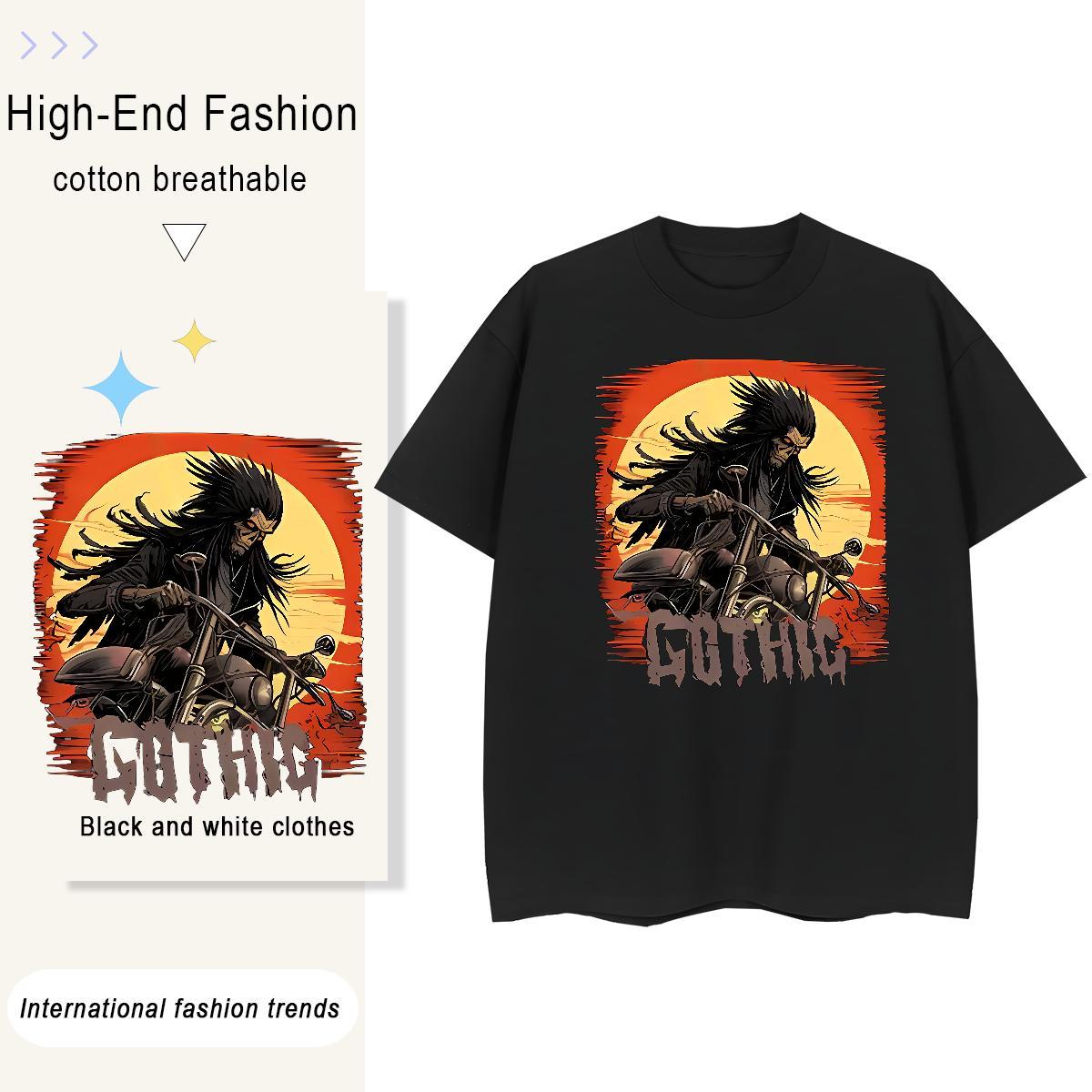 TOP Quality T-Shirts 230g Pure Cotton skull Street Casual DIY Breathable Soft Tshirts Brand Tops Tees