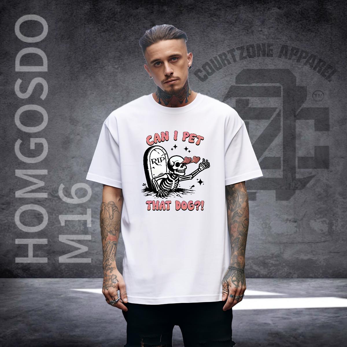 Comfortable Man T Shirts 230g 100% Cotton skull Anime Printing Street Custom Big Size Short Sleeve O-Neck Tshirts Customized Wear