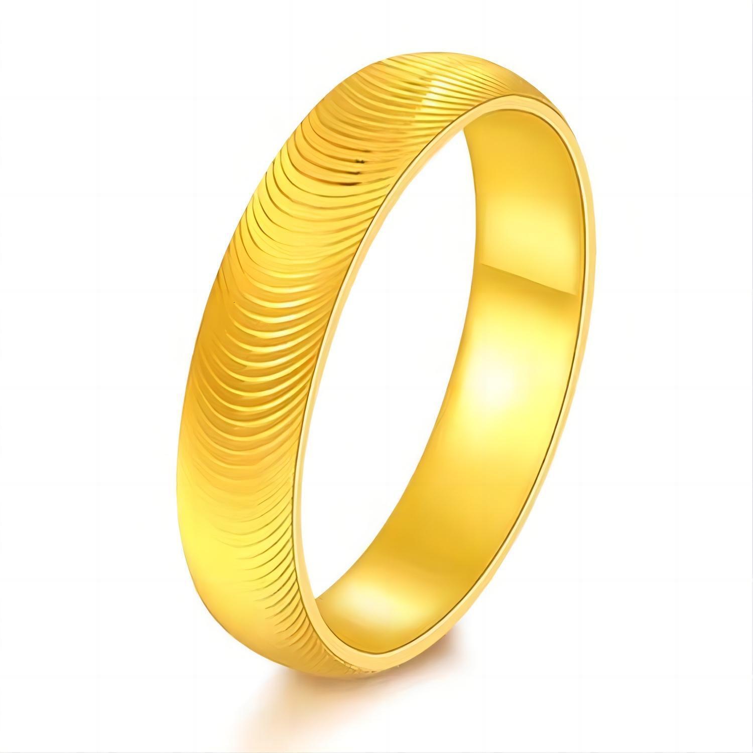 Jindian Same Style Cat Eye Plating Plain Ripple Fashion Simple Solid Couple Ring