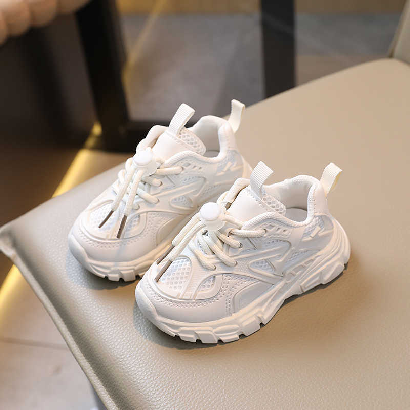 Athletic Outdoor Childrens running boys dad double mesh sports breathable white casual shoes 2023 autumn new item C260130