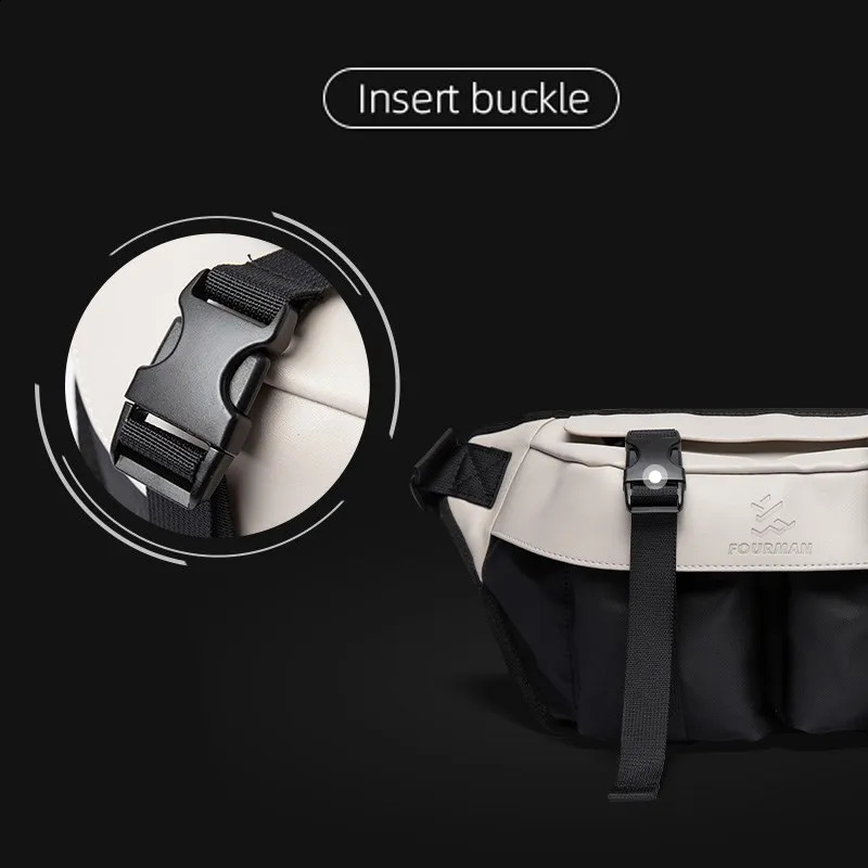 Fashion Men Chest Bag Waterproof 97 inch iPad Crossbody Hiking Travel Fanny Pack with Antitheft Buckle 240826