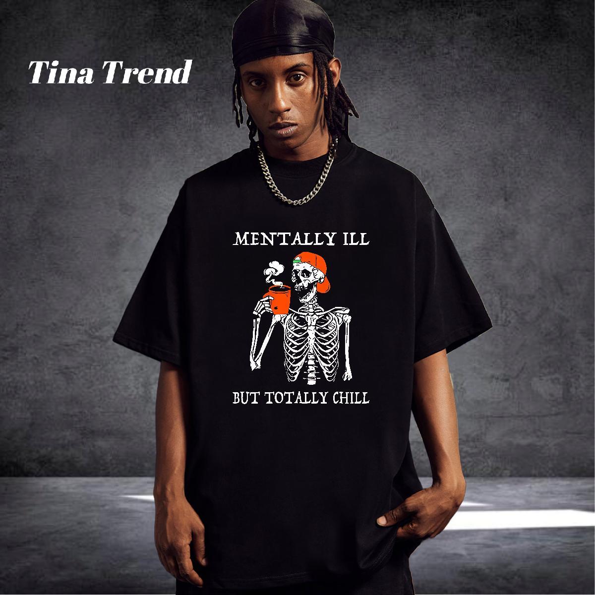 High Quality T-Shirts 230g Cotton skull Spring Summer Custom Cartoon Crew Neck Breathable Men Tops Tees 2024 Designer Wear