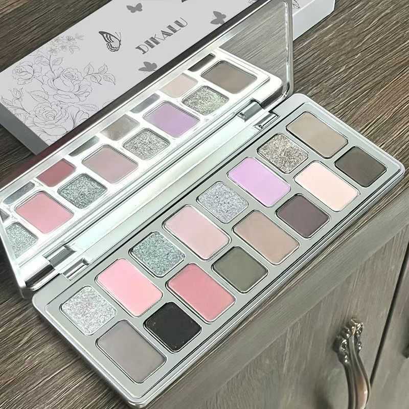 Cool Rose Pink Brown Broken Dia ~ Steal Heart 16 Color Eyeshadow Matte Pearl Glitter Cos Play Makeup Cement Tray Daily W240826