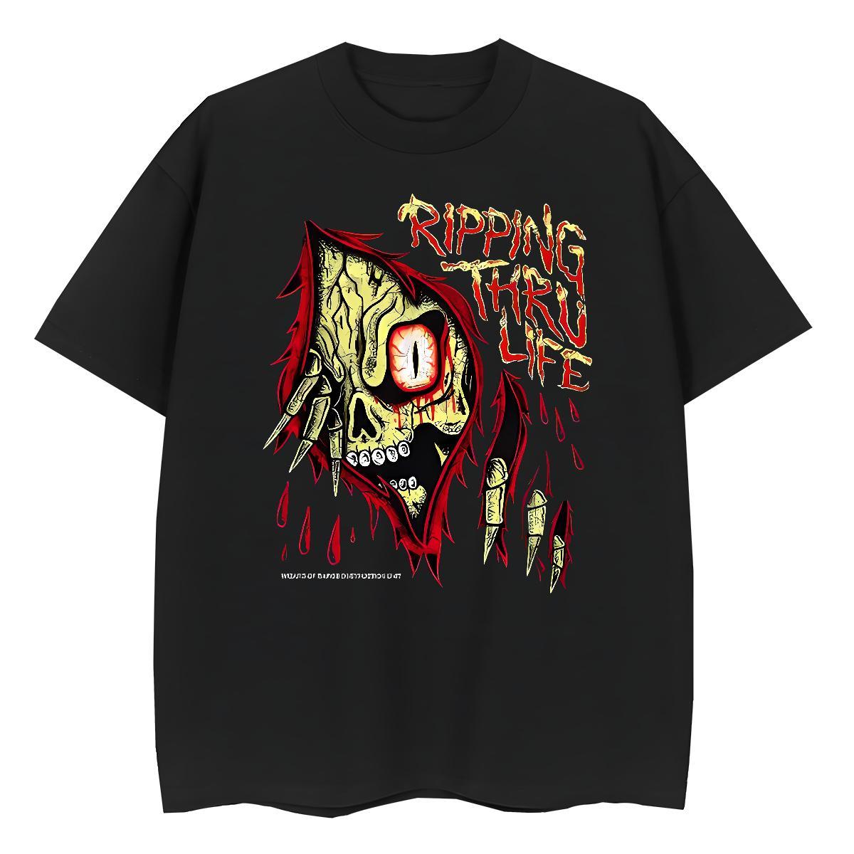 Unisex Women Tees 100% Cotton 230g SCARY Sport T-Shirts Round Neck Short Sleeve Customized Print Top Shirts