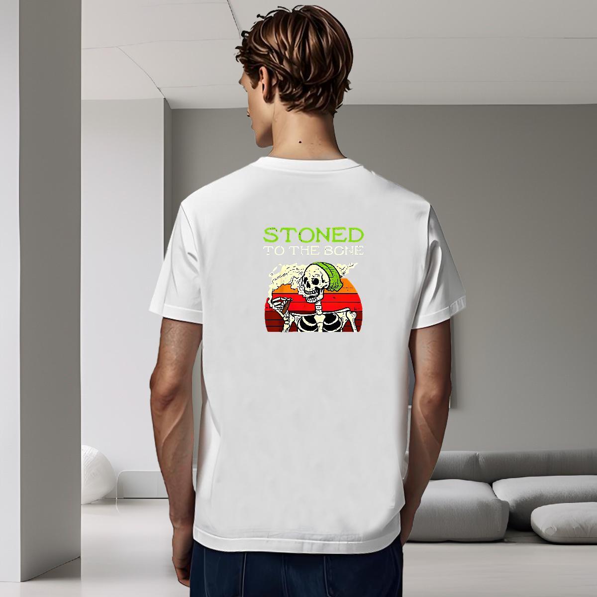 Loose T Shirt For Man 100% Cotton 230g skull High Street Hip Hop Plus Size Custom O-Neck Short Sleeve Men Tops Tees Wholesale Tee Shirt