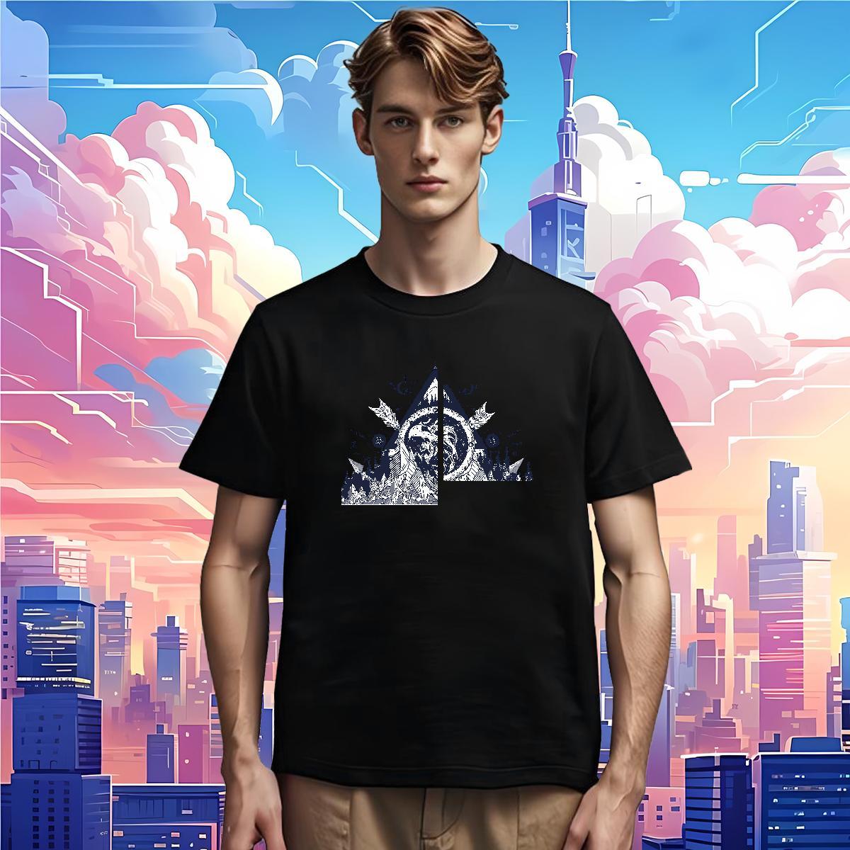 Popular Man T Shirts 230g Cotton eye of the devil High Street Hip Hop DIY Round Neck Short Sleeve Couples T Shirts Classic Casual Tops