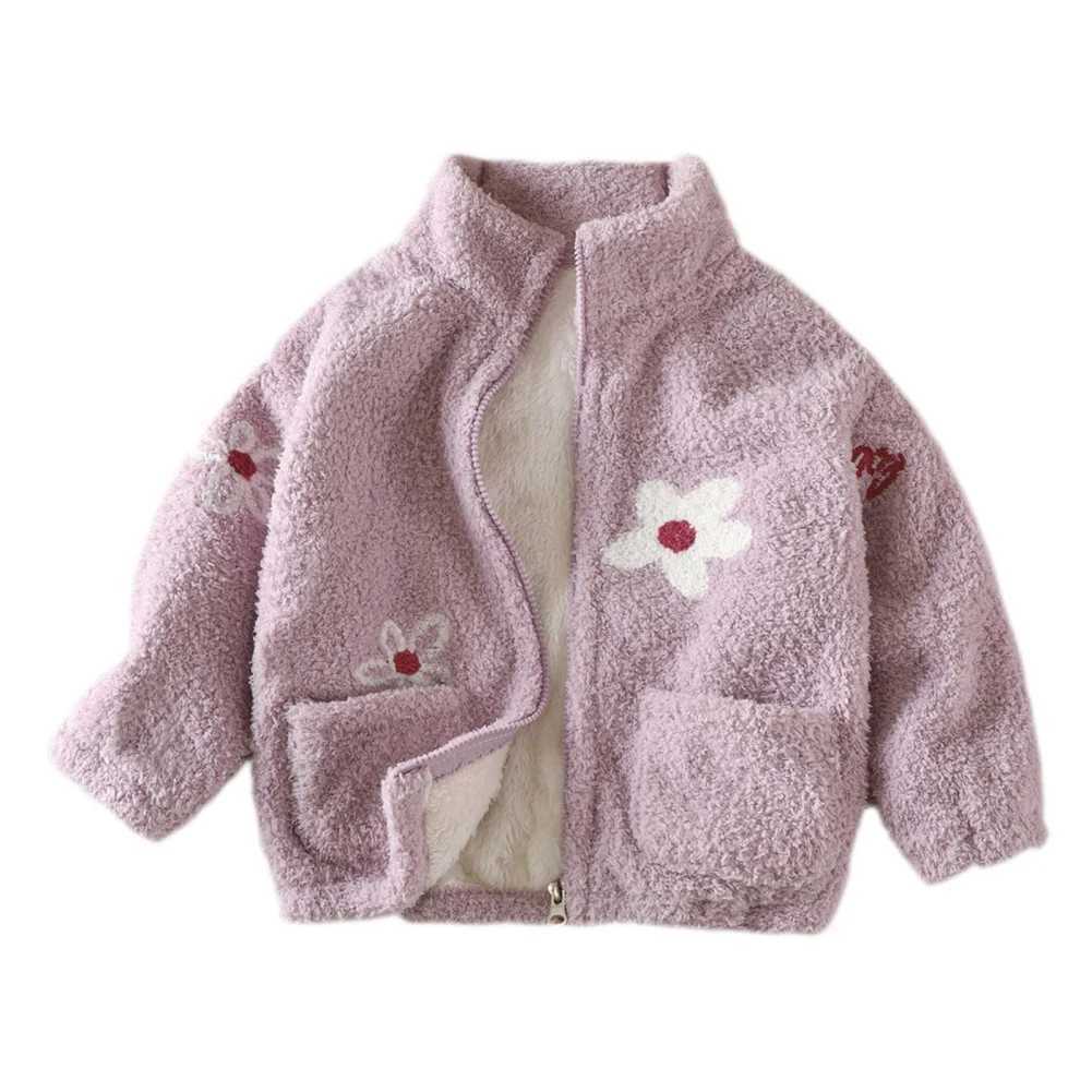 Childrens jackets for boys and girls autumn and winter clothing warm coral plush baby plush sweaters outdoor casual clothingW240824
