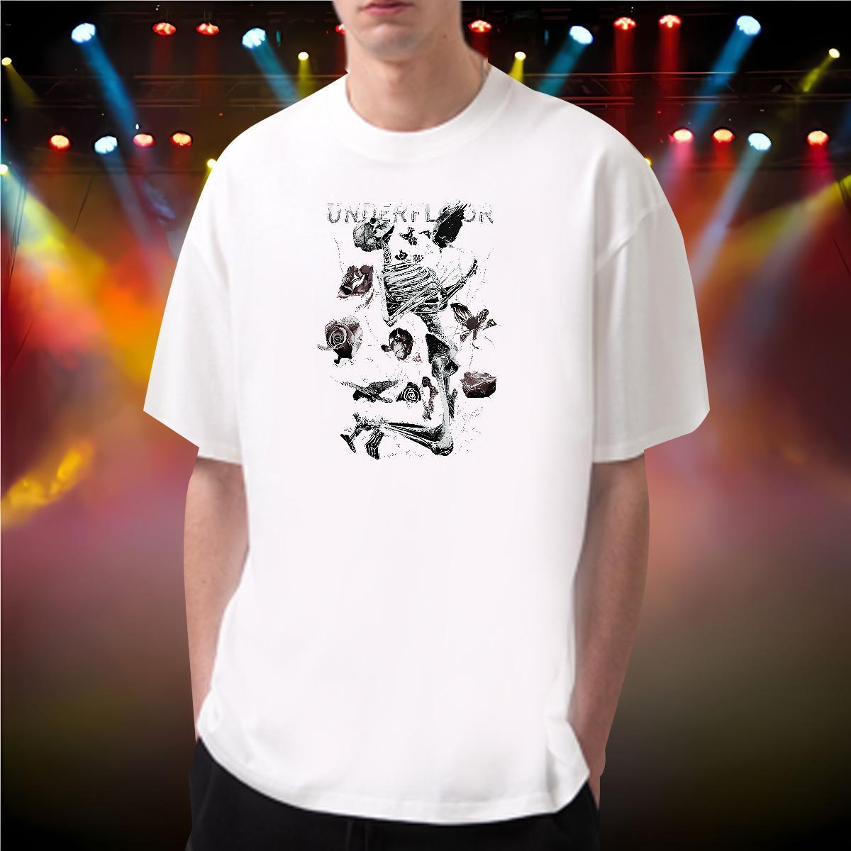 Classic T-Shirts for Men 230g Pure Cotton skull Street Custom Big Size Crew Neck Men Tees Brand Tops