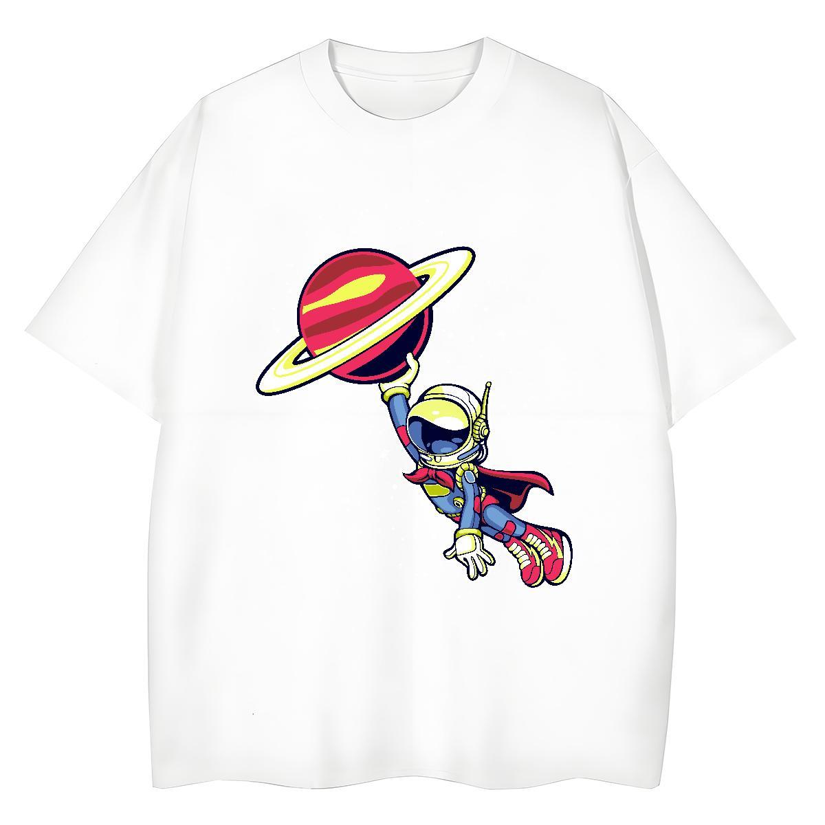 Free Shipping Woman Tshirt 230g 100% Cotton cosmonaut Sports Casual Woman T Shirts Breathable Soft Oversized L-4XL Top Tees
