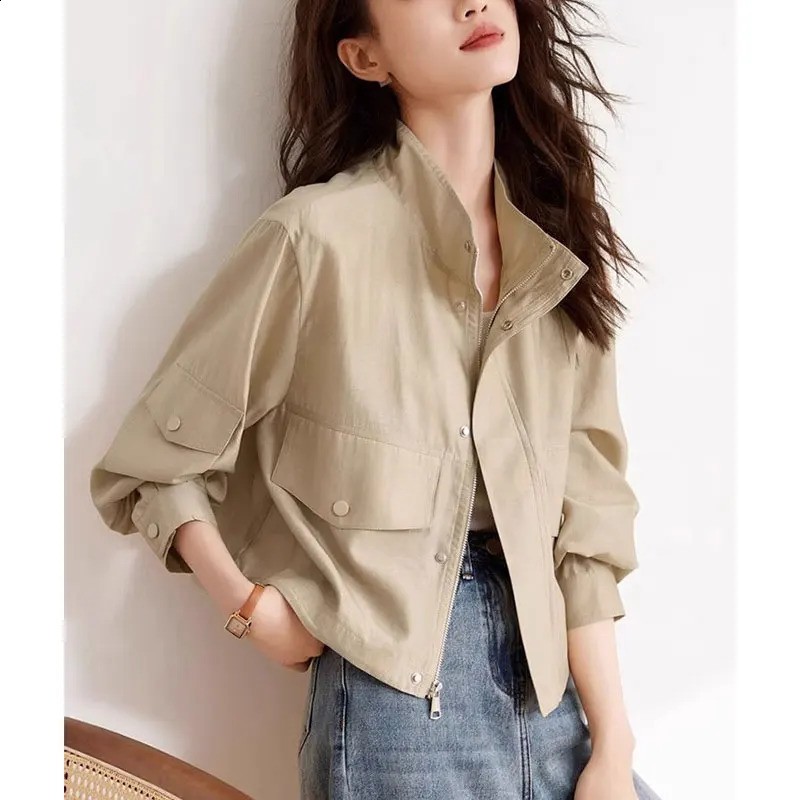 Womens Spring Fashion Simple Solid Color Square Collar Long Sleeve Jacket Womens Clothing Elegant Full Match Temperature Top 240826