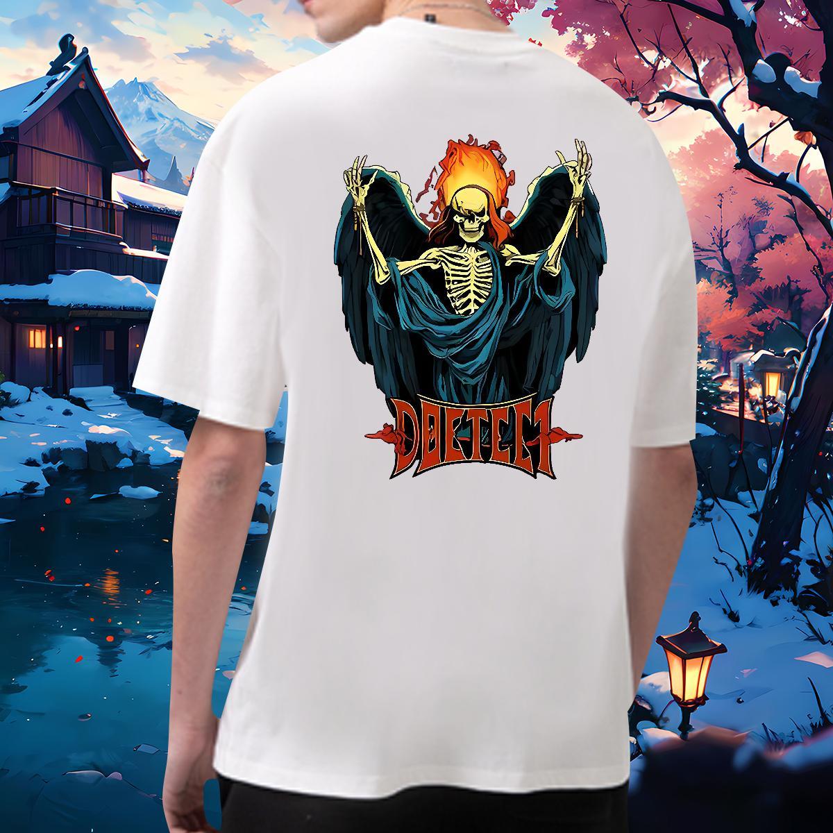 Soft T-Shirts 100% Cotton 230g skull Casual Beach Black White Breathable Crew Neck Couples T Shirts Stylist Tops